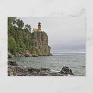 Split Rock Light House und Weathered Branch Postkarte