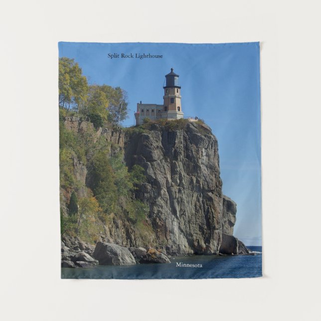 Split Rock Lighthouse aus Strandtapezierung Wandteppich (Vorderseite)