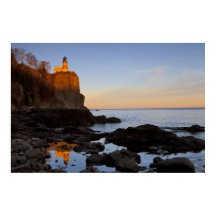 Split Rock Lighthouse bei Sonnenuntergang nahe Two