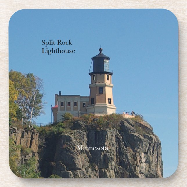 Split Rock Lighthouse from beach plastic coasters Getränkeuntersetzer (Vorderseite)