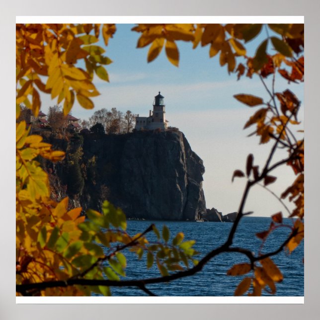 Split Rock Lighthouse im Herbst Poster (Vorne)