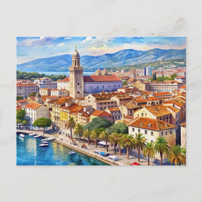 Split Stadt Kroatien Postkarte (Vorderseite)