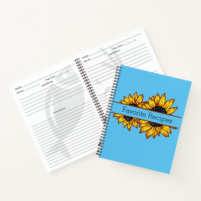 Split Sunflower Lieblingsrezepte Notizbuch (Innenseite)