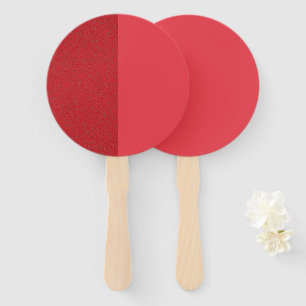 Split Textur Tomato Red Custom Hand Fan. Fächer