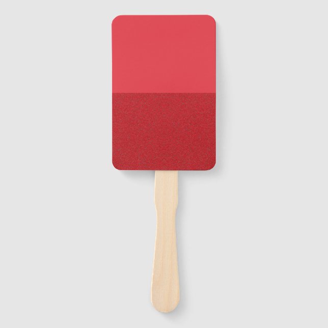 Split Tomato Red Rectangle Hand Fan (Custom) Fächer (Vorderseite)