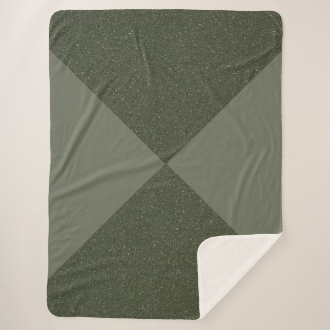 Split Tone Moss Green Sherpa Blanket Sherpadecke (Vorderseite)