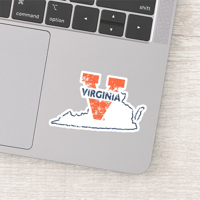 Split V Virginia Staat Liebe Aufkleber (Detail)