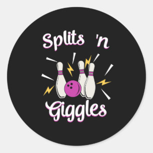 Splits in Giggles Funny Bowling Team Bowler Sports Runder Aufkleber