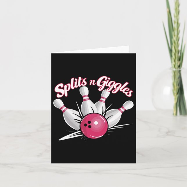 Splits N Giggles Funny Bowling Bowler Bowling Ball Karte (Vorderseite)