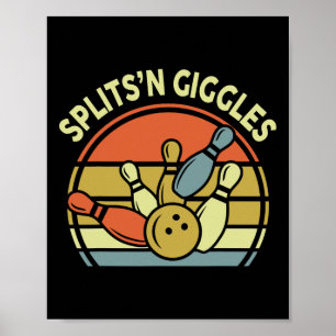 Splits'n Giggles Bowling-Shirt Vintag Funny Vater  Poster