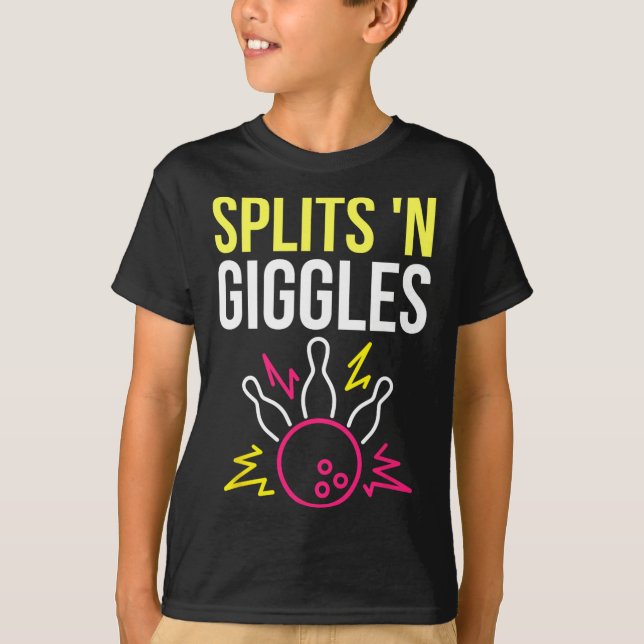 Splits'n Giggles Bowling Team Shirt Strike in Styl (Vorderseite)