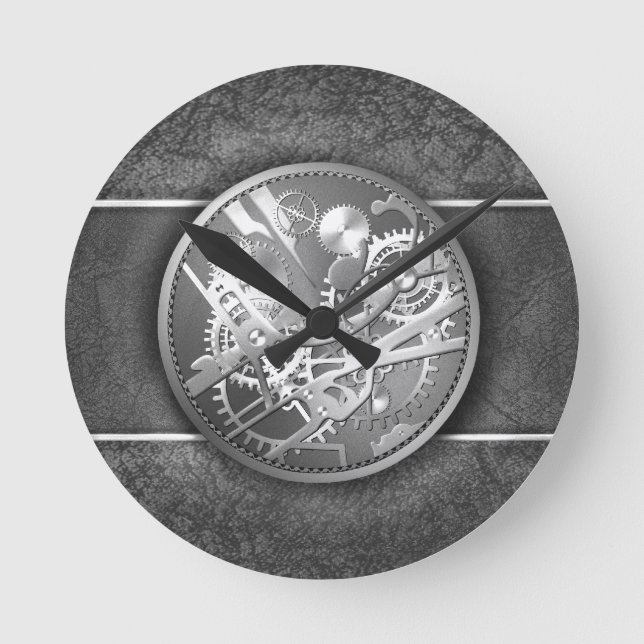 Splitter steampunk Uhrgänge Runde Wanduhr (Vorderseite)