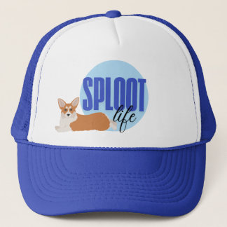 Sploot Life Corgi Dog Funny Blue Hat Truckerkappe