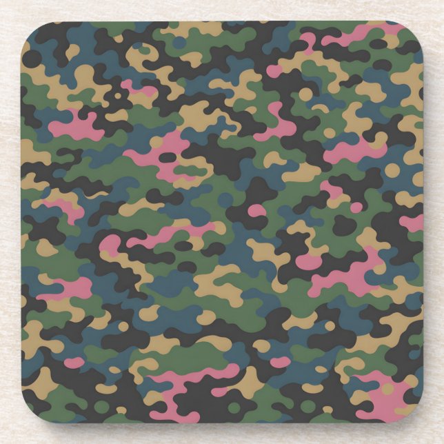 Splotch Square Plastic Untersetzer Set (Vorderseite)