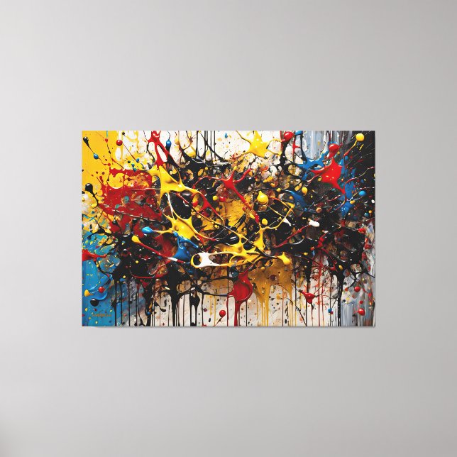 SPLT_25_0003, Action Painting Canvas Print Leinwanddruck (Vorderseite)