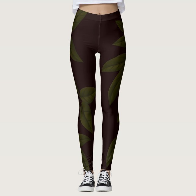 SPNP_Green_Leaves_Leggings Leggings (Vorderseite)