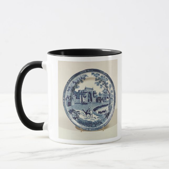 Spode blaue und weiße Platte, c.1815 Tasse (Links)