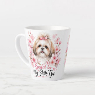 Spoiled By My Shih Tzu Cute Floral Dog Mom Mug Milchtasse