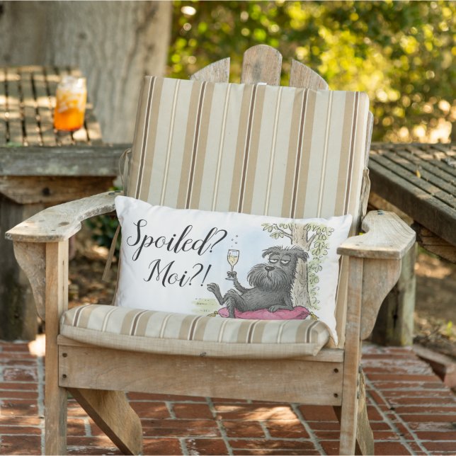 Spoiled Fancy Dog Black Schnauzer Throw Pillow Kissen Für Draußen (Stuhl )