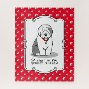 Spoiled Rotten Old English Sheepdog (Grau 1) Funny Puzzle