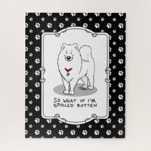 Spoiled Rotten Samoyed Hund Niedliche Höhenlage Fu Puzzle