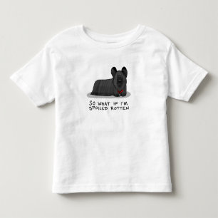 Spoiled Rotten Skye Terrier Dog (schwarz) Niedlich Kleinkind T-shirt