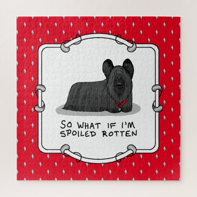 Spoiled Rotten Skye Terrier Dog (schwarz) Niedlich Puzzle (Vertikal)