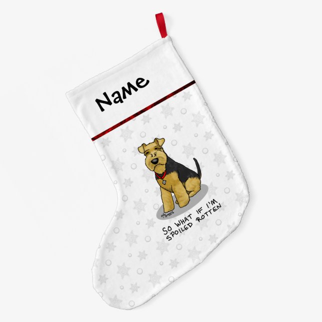 Spoiled Rotten Welsh Terrier Dog - Niedlich Großer Weihnachtsstrumpf (Rückseite (Hängend))