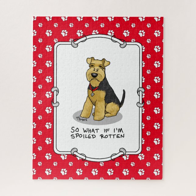 Spoiled Rotten Welsh Terrier Dog - Niedlich Puzzle (Vertikal)