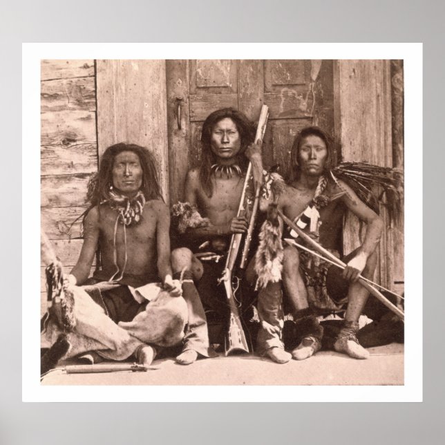 Spokane-Amerikanische Ureinwohner, 1861 (b/w-Foto) Poster (Vorne)