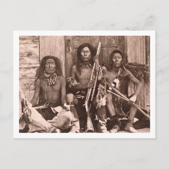 Spokane-Amerikanische Ureinwohner, 1861 (b/w-Foto) Postkarte (Vorderseite)