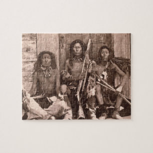 Spokane-amerikanischer Ureinwohner, 1861 (b/w Puzzle