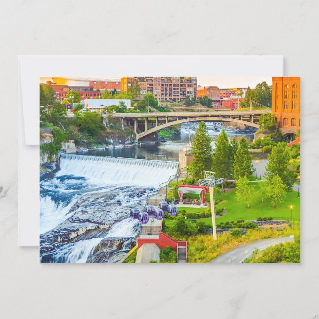 Spokane Falls Washington Holiday Card Feiertagskarte (Vorderseite)