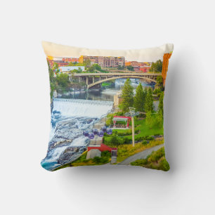 Spokane Falls Washington Throw Kissen