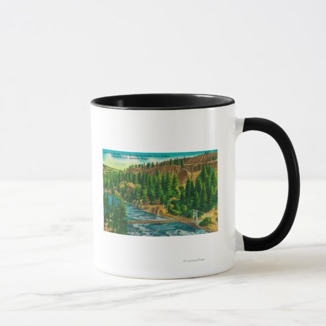 Spokane Fluss und Hängebrücke Tasse (Rechts)