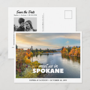 Spokane Hochzeit Terminankündigung Reise Retro Postkarte
