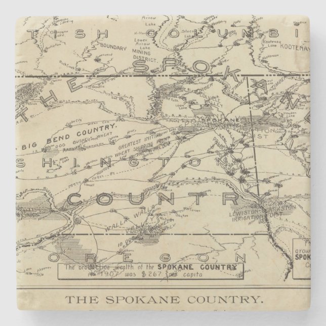 Spokane-Land Steinuntersetzer (Vorderseite)