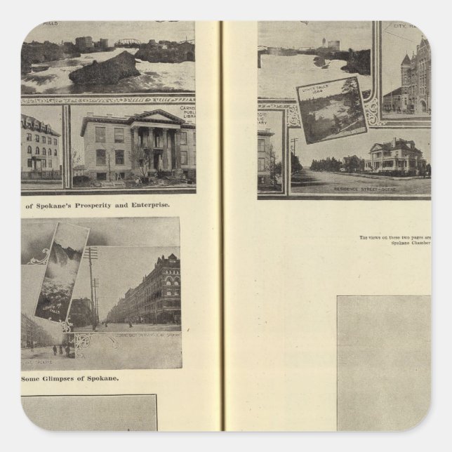 Spokane Quadratischer Aufkleber (Vorderseite)