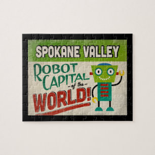 Spokane Valley Washington Roboter - Lustige Vintag Puzzle
