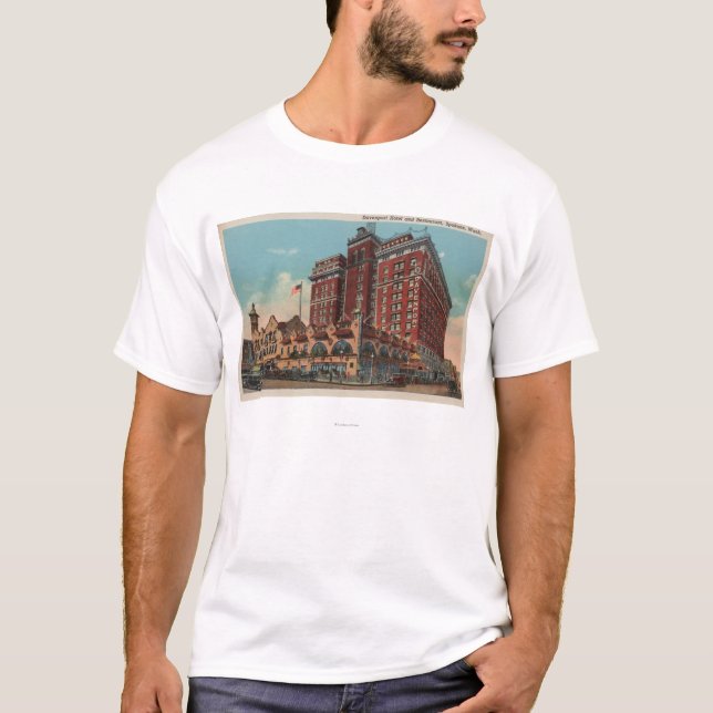 Spokane, WA - Ansicht von Davenport-Hotel #1 T-Shirt (Vorderseite)