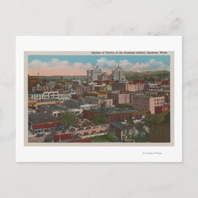 Spokane, WA - Skyline Sicht auf die Innenstadt Postkarte (Vorderseite)