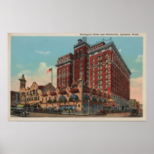 Spokane, WA - View of Davenport Hotel #1 Poster