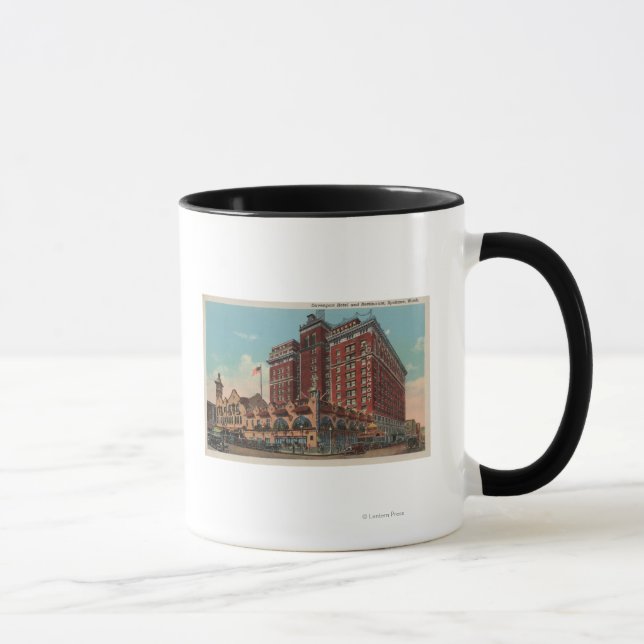 Spokane, WA - View of Davenport Hotel #1 Tasse (Rechts)