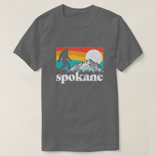 Spokane Washington Bigfoot Mountains  T-Shirt (Design vorne)