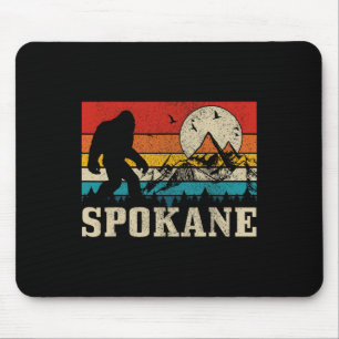 Spokane Washington Bigfoot Vintag Mountain Hunter Mousepad