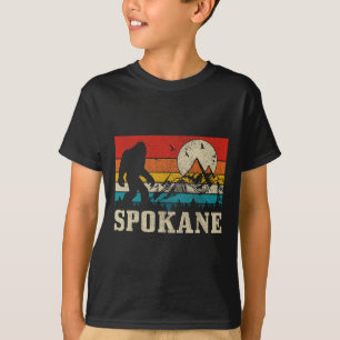 Spokane Washington Bigfoot Vintag Mountain Hunter T-Shirt