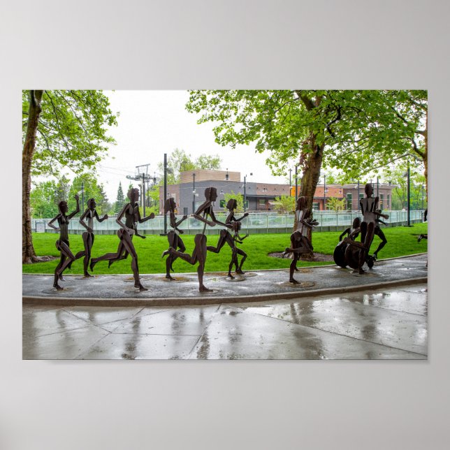 Spokane Washington Bloomsday Sculpture Runners Poster (Vorne)