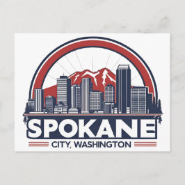 Spokane Washington DC Skyline Postkarte