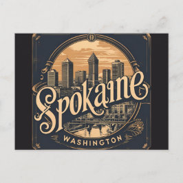 Spokane Washington DC Skyline Postkarte