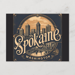 Spokane Washington DC Skyline Postkarte